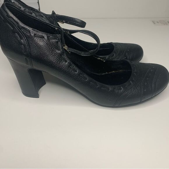 Franco Sarto Black Leather Mary Jane Heels Size 9.5 - Picture 5 of 13